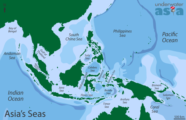 map of seas asia